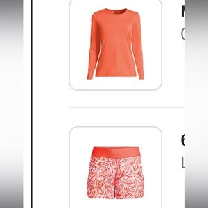 Orange Long Sleeve SPF Top and Shorts Set
